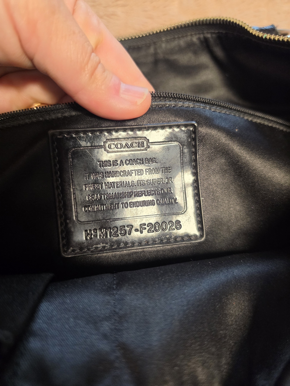 Coach Black Signature Tote Bag with Heart Charm - Picture 5 of 6